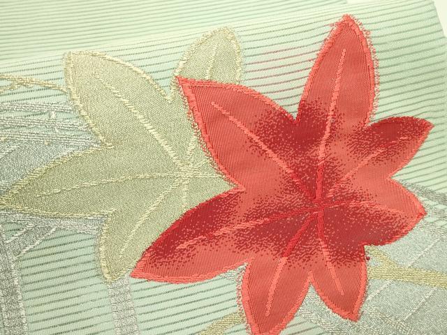平和屋着物*夏物 八寸名古屋帯 絽綴れ 渡り橋楓文 金銀糸 CABG7481rv