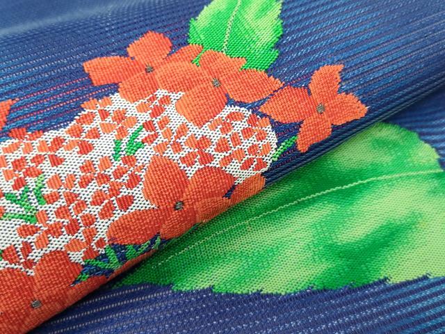 平和屋着物*夏物 九寸名古屋帯 絽綴れ 紫陽花 金銀糸 正絹 逸品 CABG7493rv