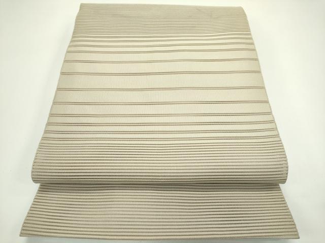 平和屋着物*夏物 八寸名古屋帯 絽綴れ 横段文 空五倍子色 正絹 逸品 CABG7503rv