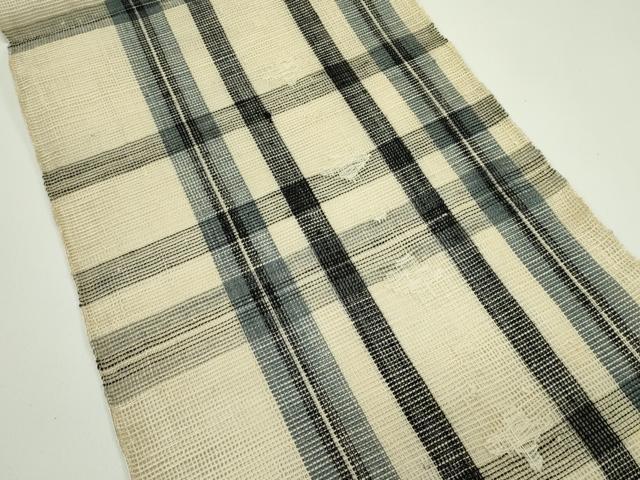 平和屋着物*夏物 八寸名古屋帯 格子柄 正絹 逸品 CABG7504rv