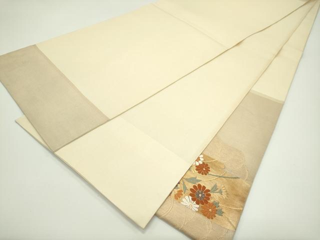 平和屋着物*夏物 銀座きしや 太鼓柄袋帯 本手織 唐織 秋草文 金糸 正絹 逸品 CABG7514rv