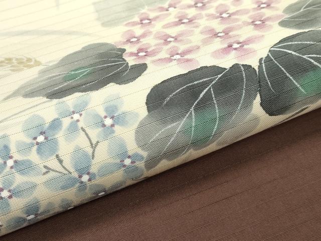 平和屋着物*夏物 絽塩瀬 九寸名古屋帯 手描き 紫陽花 正絹 逸品 CABG7519rv