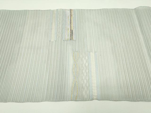 平和屋着物*夏物 八寸名古屋帯 絽綴れ 横段文 金糸 正絹 逸品 CABG7524rv