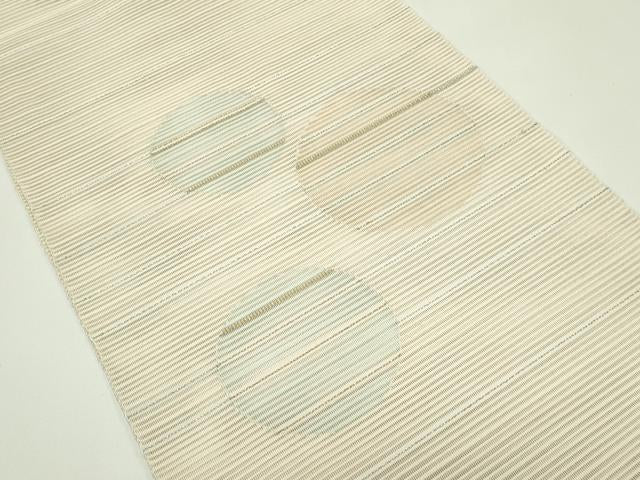 平和屋着物*夏物 八寸名古屋帯 絽綴れ 横段丸文 金銀糸 正絹 逸品 CABG7528rv