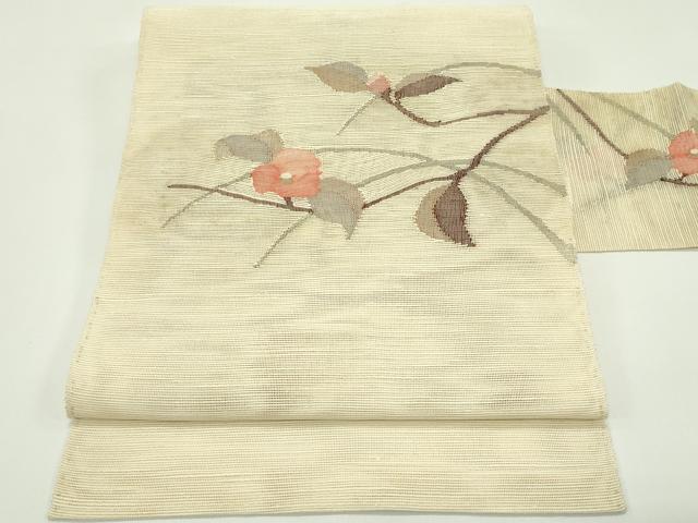 平和屋着物*夏物 八寸名古屋帯 枝花文 正絹 逸品 CABG7529rv