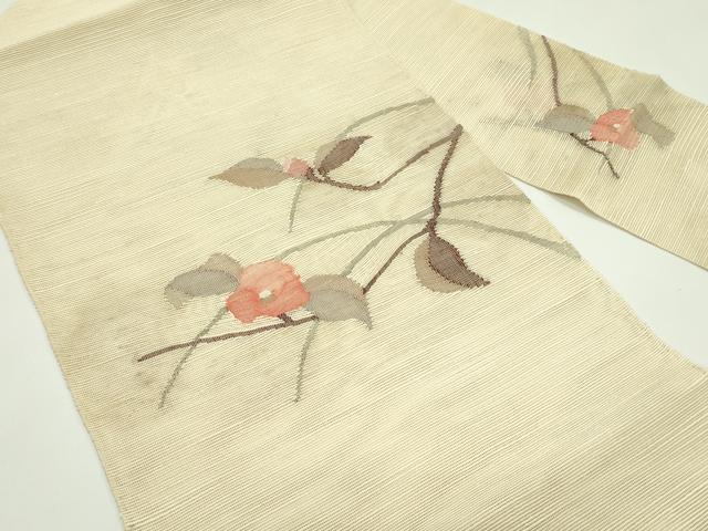 平和屋着物*夏物 八寸名古屋帯 枝花文 正絹 逸品 CABG7529rv