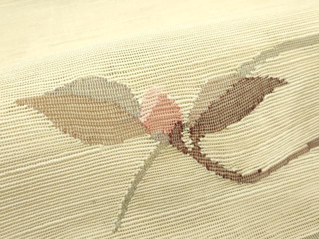 平和屋着物*夏物 八寸名古屋帯 枝花文 正絹 逸品 CABG7529rv