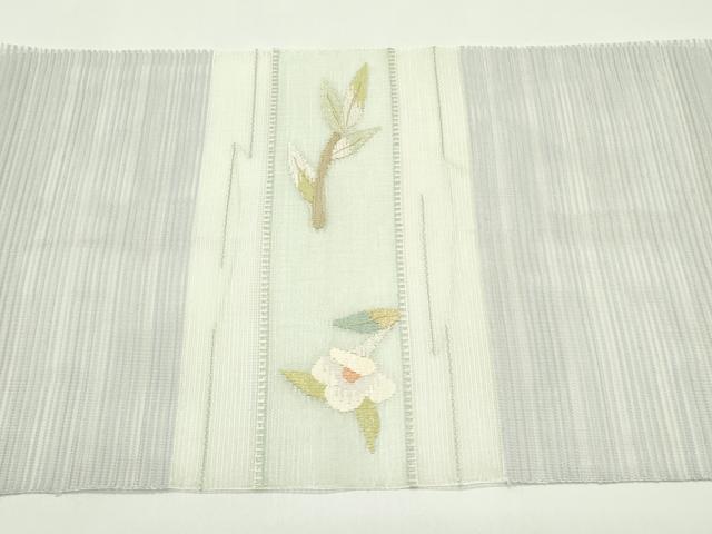 平和屋着物*夏物 八寸名古屋帯 枝花文 金銀糸 正絹 逸品 CABG7534rv
