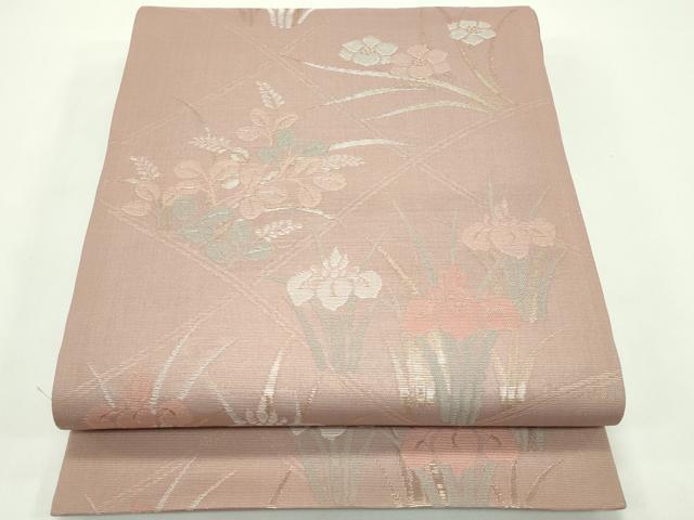 平和屋着物*夏物 六通柄袋帯 秋草文 金糸 正絹 逸品 CABG7539rv