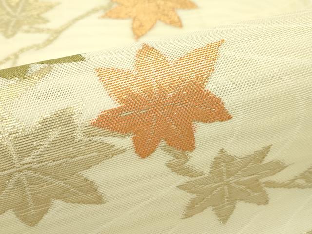 平和屋着物*夏物 六通柄袋帯 楓文 金糸 正絹 逸品 未使用 CABG7541rv