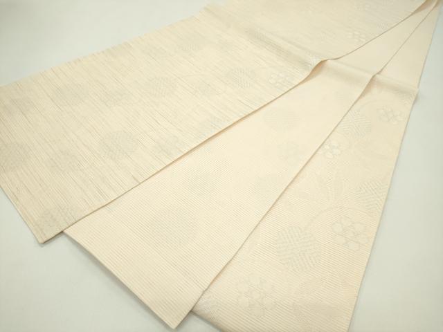 平和屋着物*夏物 六通柄袋帯 草花文 銀糸 正絹 逸品 CABG7542rv