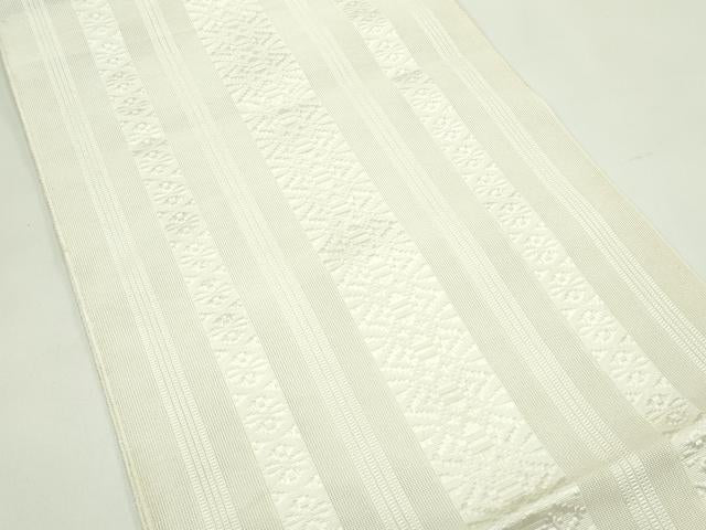 平和屋着物*夏物 博多織 八寸名古屋帯 紗献上 練色 CABG7553rv