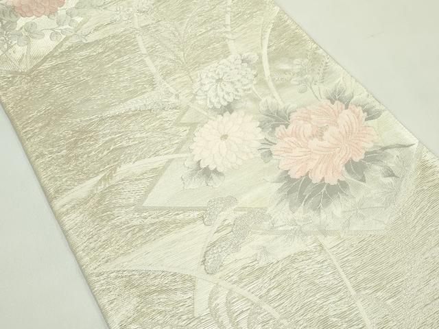 平和屋着物*夏物 六通柄袋帯 松皮菱秋草文 金銀糸 正絹 逸品 CABG7560rv