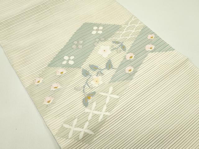 平和屋着物*夏物 八寸名古屋帯 絽綴れ 草花文 金銀糸 正絹 逸品 CABG7582rv