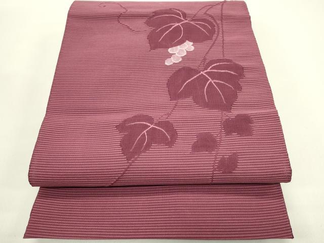 平和屋着物*夏物 八寸名古屋帯 絽綴れ 葡萄蔦の葉文 正絹 逸品 CABG7591rv