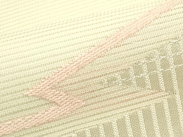 平和屋着物*夏物 九寸名古屋帯 幾何学文様 銀糸 正絹 逸品 CABG7597rv