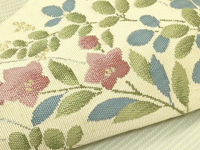 平和屋着物*夏物 九寸名古屋帯 絽綴れ 秋草文 金銀糸 正絹 逸品 CABG7599rv