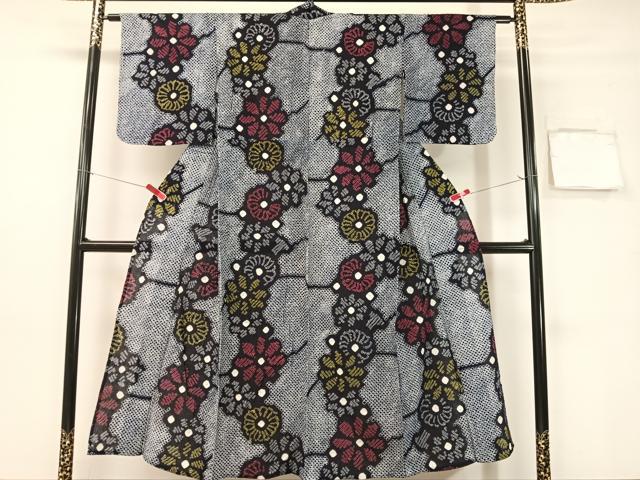 平和屋着物∴夏物 浴衣 有松鳴海絞り 菊花文 綿 逸品 CABG7602vp