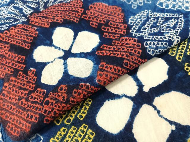 平和屋着物∴夏物 浴衣 有松鳴海絞り 草花文 綿 逸品 CABG7604vp