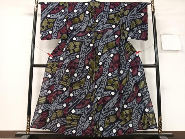 平和屋着物∴夏物 浴衣 有松鳴海絞り 孔雀羽根文 綿 逸品 CABG7611vp