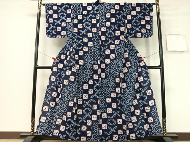 平和屋着物∴夏物 浴衣 有松鳴海絞り 吉祥文様 綿 逸品 未使用 CABG7621vp