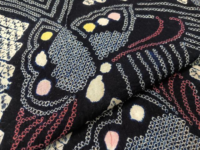 平和屋着物∴夏物 浴衣 有松鳴海絞り 舞蝶文 綿 逸品 CABG7625vp
