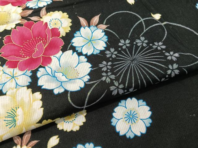 平和屋着物∴ファッションブランド hiromichi nakano ヒロミチナカノ 夏物 浴衣 舞花蝶文 黒地 金彩 綿 逸品 CABG7626vp