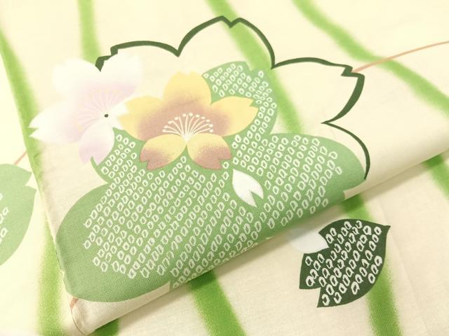 平和屋着物∴夏物 浴衣 立涌舞桜 綿 逸品 CABG7629vp