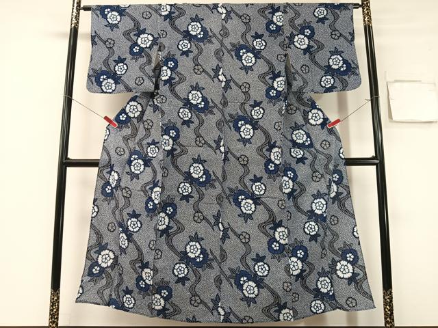 平和屋着物∴夏物 浴衣 有松鳴海絞り 三浦絞り 流水花文 綿 逸品 CABG7634vp