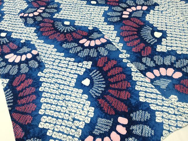 平和屋着物∴夏物 浴衣 有松鳴海絞り 花扇 綿 逸品 CABG7641vp