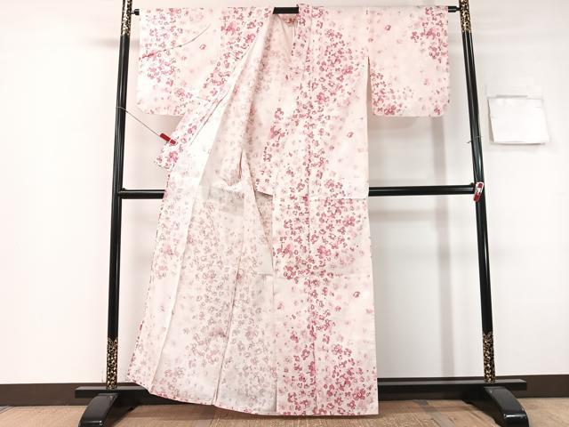 平和屋着物∴夏物 浴衣 舞花文 綿 逸品 CABG7643vp