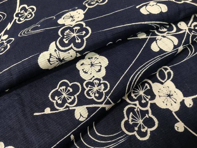 平和屋着物∴夏物 浴衣 流水枝梅文 綿 逸品 CABG7648vp
