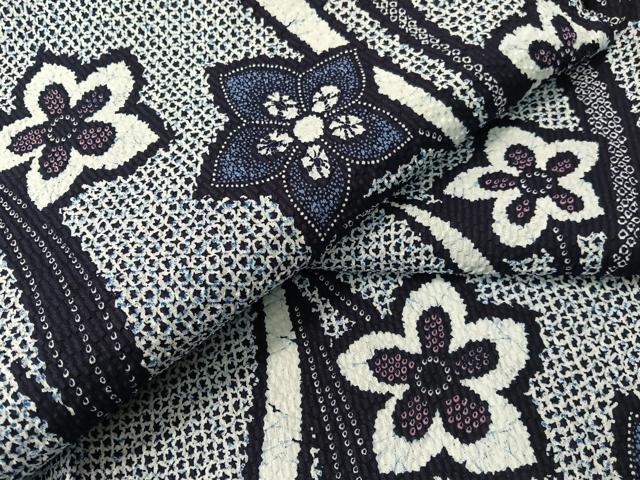 平和屋着物∴夏物 浴衣 草花文 リップル生地 綿 逸品 未使用 CABG7650vp