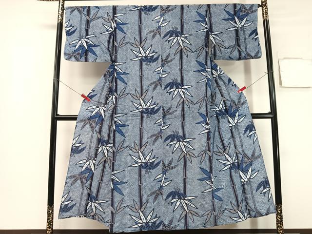 平和屋着物∴夏物 浴衣 笹竹文 綿 逸品 CABG7653vp