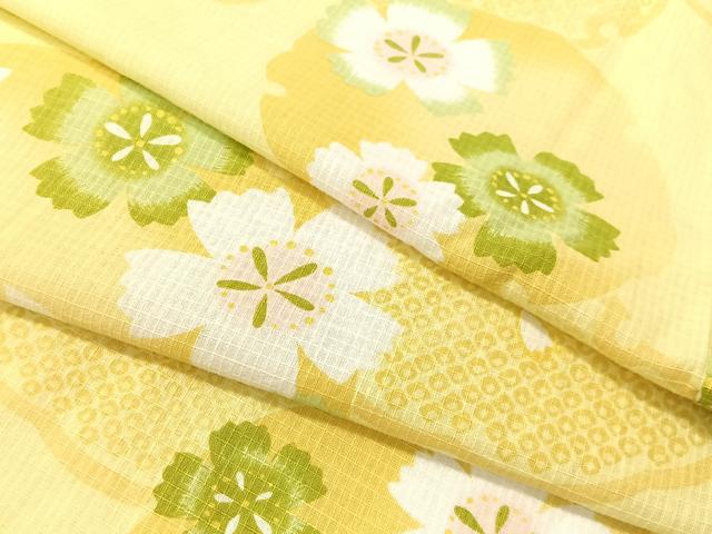 平和屋着物∴夏物 浴衣 綿紅梅 雪輪 撫子 さんび謹製 綿 逸品 未使用 CABG7655vp