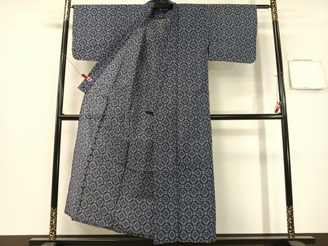 平和屋着物∴夏物 浴衣 七宝花文 リップル生地 綿 逸品 CABG7656vp