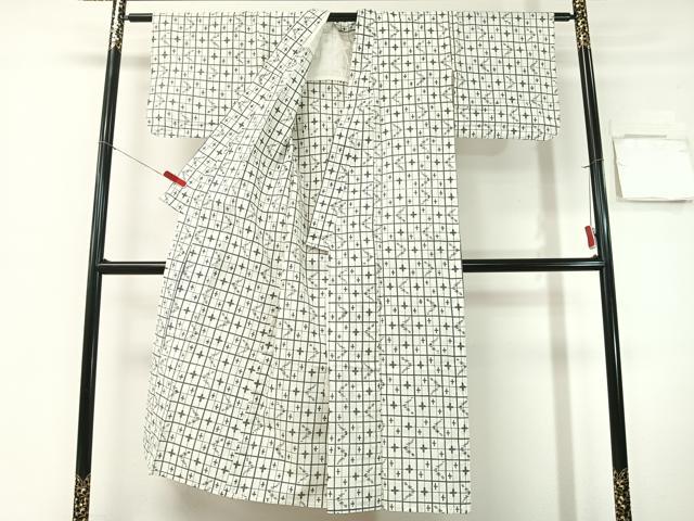 平和屋着物∴夏物 浴衣 絽 十字絣文様 綿 逸品 CABG7662vp