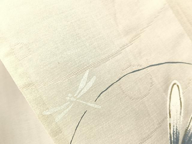 平和屋着物∴夏物 浴衣 露芝紋紗 トンボ 金彩 綿 逸品 CABG7664vp