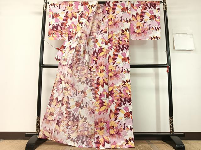平和屋着物∴夏物 浴衣 菊花文 綿 逸品 CABG7666vp
