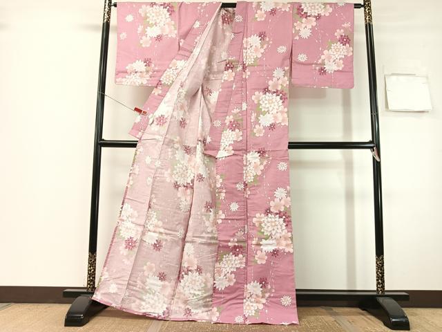 平和屋着物∴夏物 浴衣 ハート 舞花文 綿 逸品 未使用 CABG7668vp