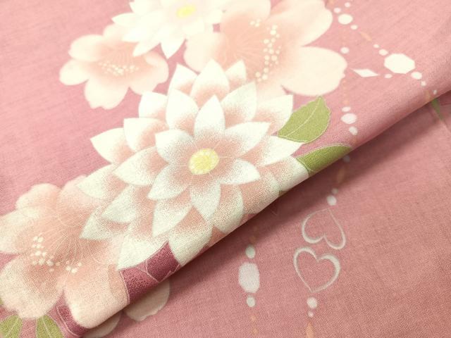 平和屋着物∴夏物 浴衣 ハート 舞花文 綿 逸品 未使用 CABG7668vp