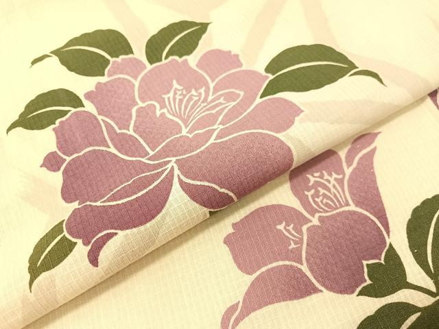 平和屋着物∴夏物 浴衣 綿紅梅 舞花文 綿 逸品 CABG7672vp