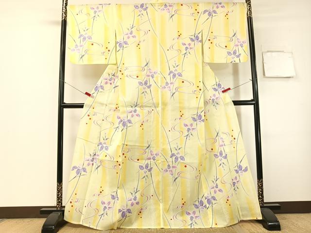 平和屋着物∴夏物 浴衣 綿紅梅 流水杜若 綿 逸品 CABG7673vp
