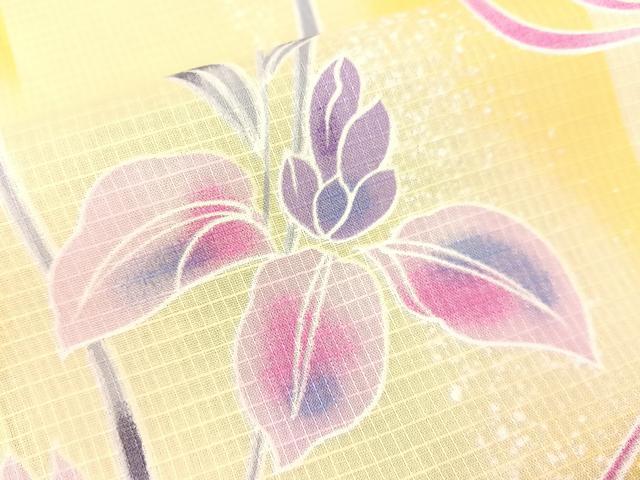 平和屋着物∴夏物 浴衣 綿紅梅 流水杜若 綿 逸品 CABG7673vp