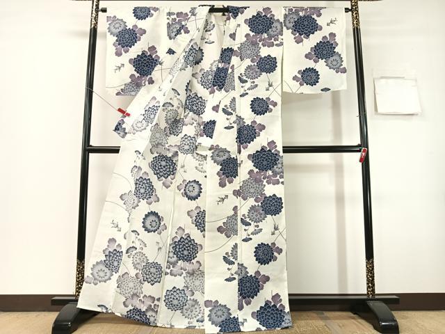 平和屋着物∴夏物 浴衣 金魚 菊花文 綿 逸品 CABG7677vp