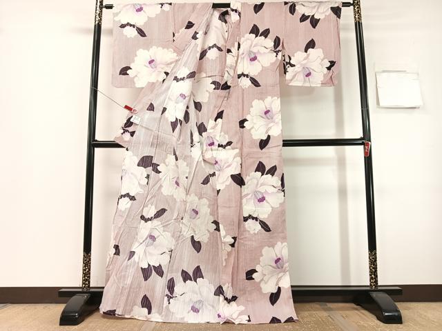 平和屋着物∴夏物 浴衣 舞花文 金彩 綿麻 逸品 CABG7678vp