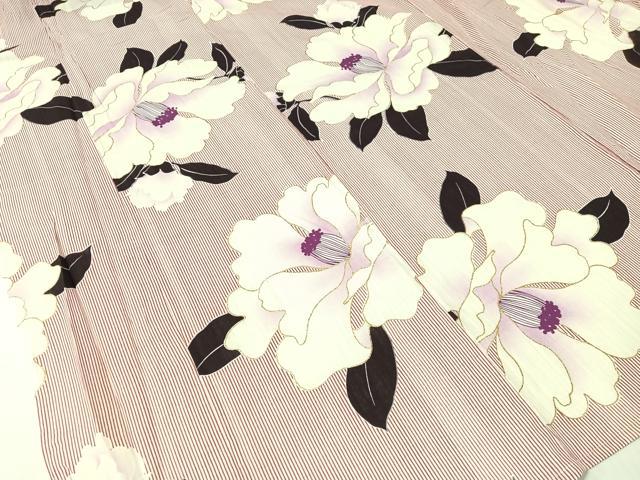 平和屋着物∴夏物 浴衣 舞花文 金彩 綿麻 逸品 CABG7678vp