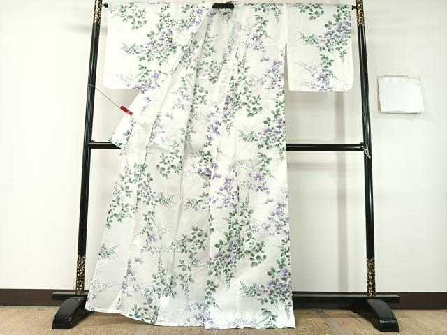 平和屋着物∴夏物 浴衣 綿紅梅 藤花房 銀彩 綿 逸品 CABG7687vp