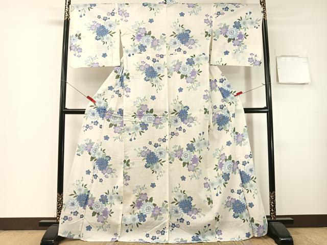 平和屋着物∴夏物 浴衣 綿紅梅 草花文 綿 逸品 CABG7690vp