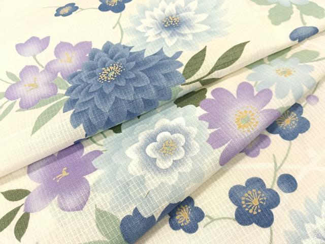 平和屋着物∴夏物 浴衣 綿紅梅 草花文 綿 逸品 CABG7690vp